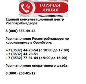 горячая линия коронавирус Оренбург